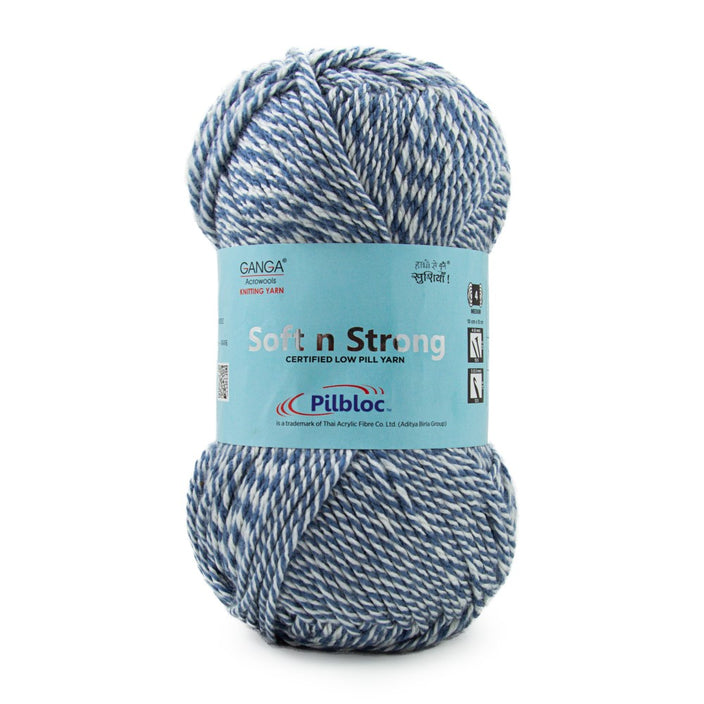Soft n strong blue mix yarn